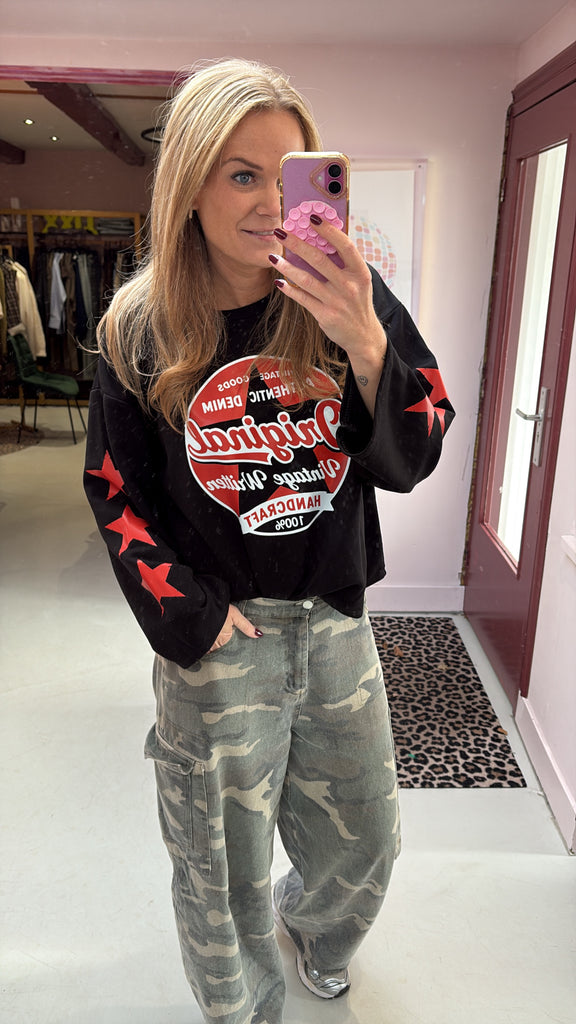 Vintage Goods Longsleeve - Black/Red