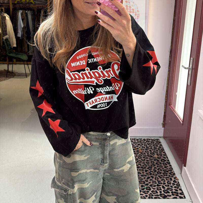 Vintage Goods Longsleeve - Black/Red