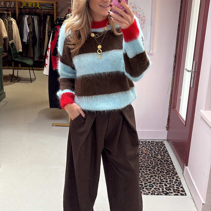 Sweater Ollie - Brown/Blue