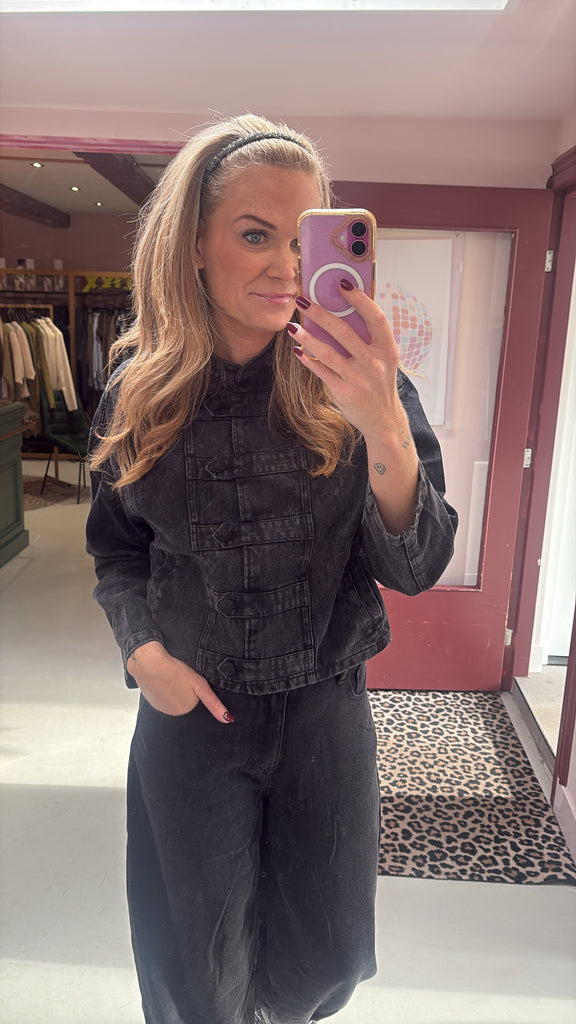 Pippa denim jasje in zwart voor dames