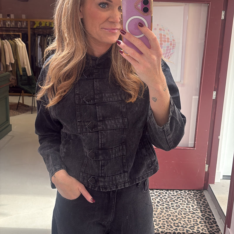 Pippa denim jasje in zwart voor dames