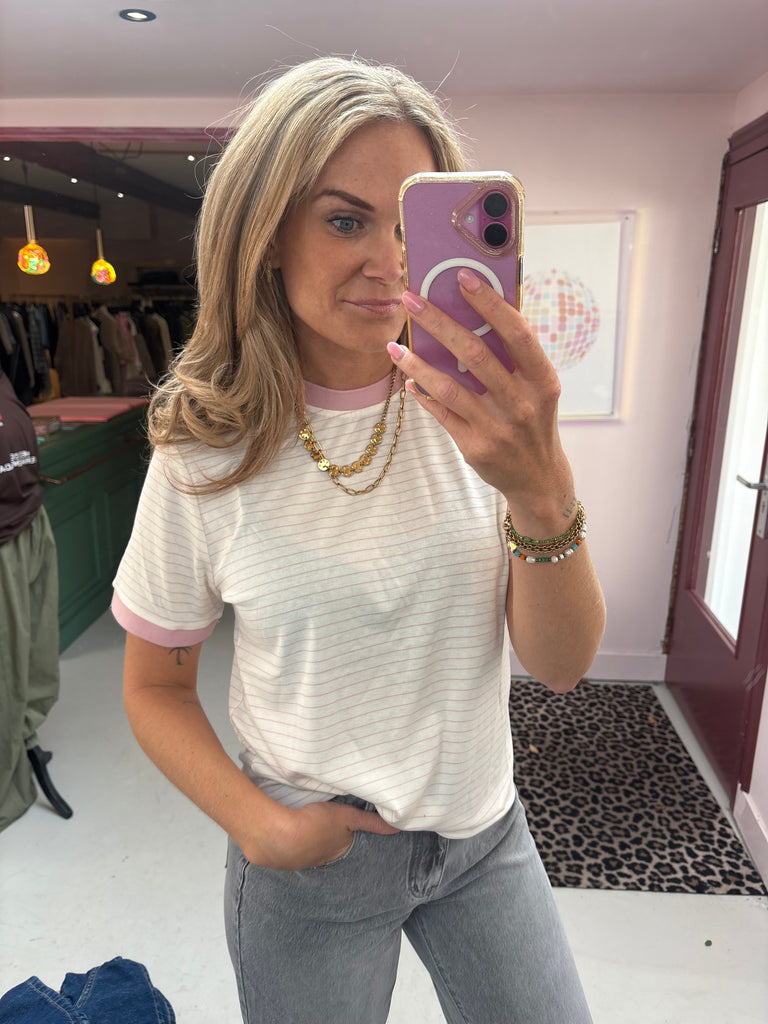 Top Yara - White/Pink -