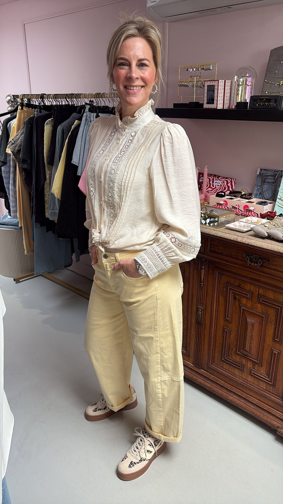 NAL - Binny Barrel Pants - Butter Yellow
