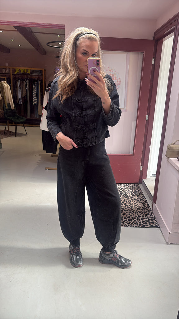 Pippa denim broek in zwart voor dames
