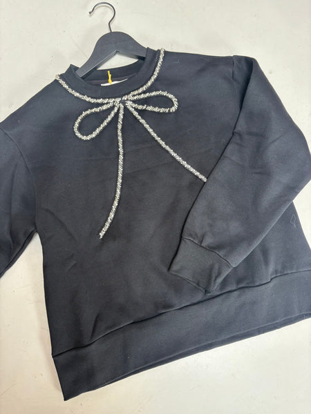 Compania Fantastica - Sweater Heart Strass - Black