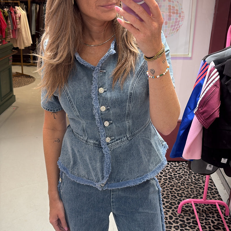 HEY-B Paris denim top voor dames