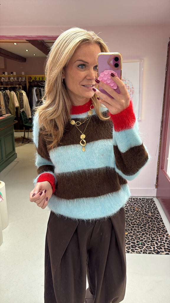Sweater Ollie - Brown/Blue