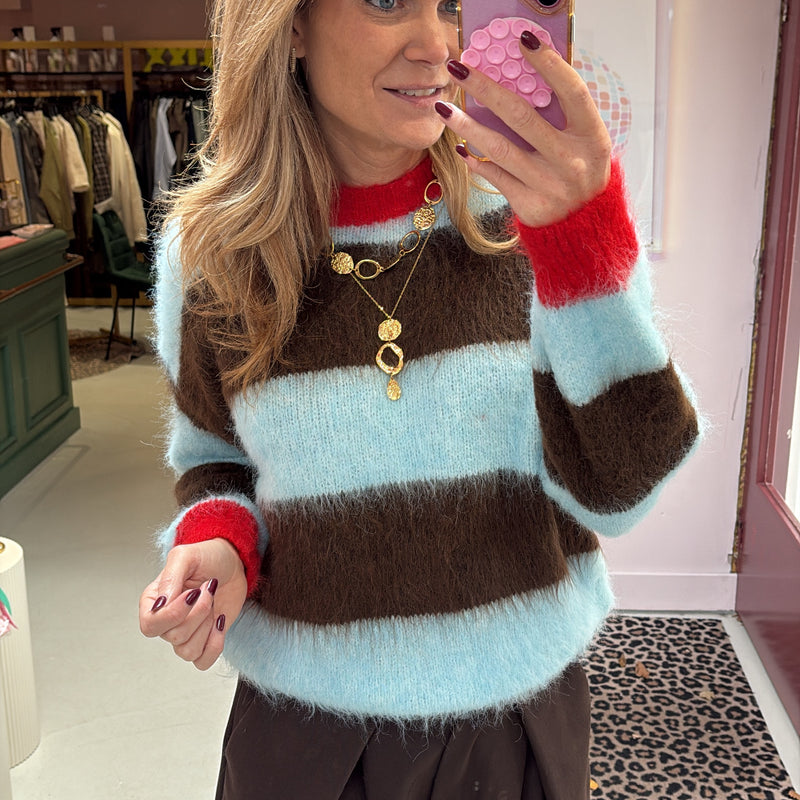 Sweater Ollie - Brown/Blue