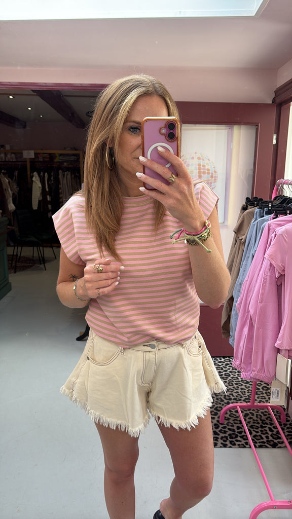 Top Suzy - Baby Pink/Beige - One Size