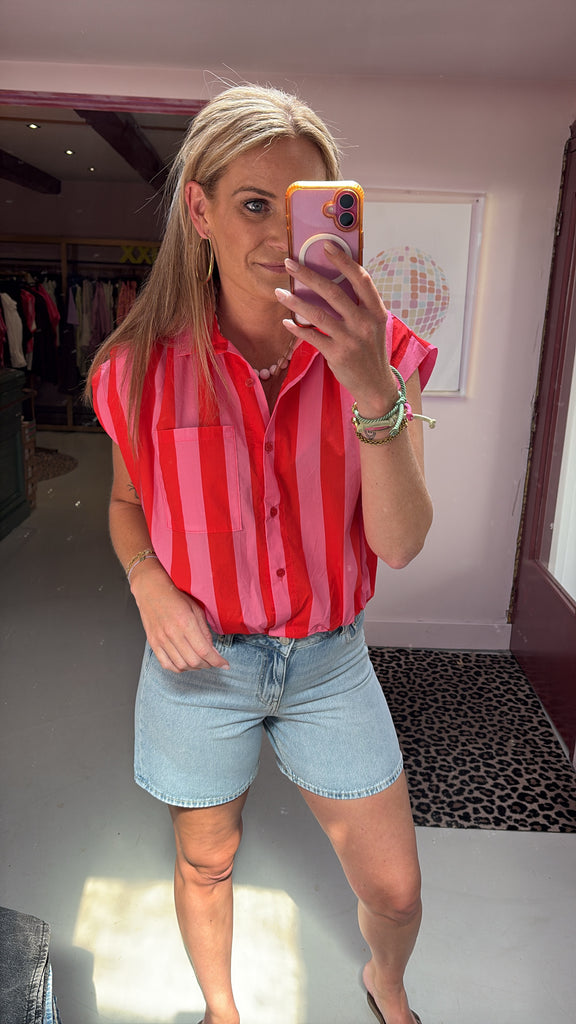 Top Alex - Pink/Red Stripe - One Size