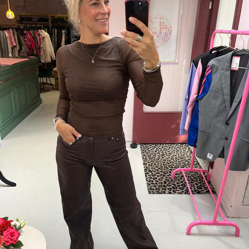 JJXX - Minna Mesh Top - Brown