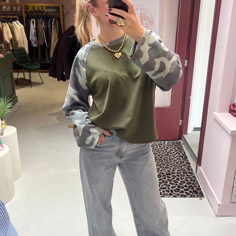 Tess longsleeve in groen voor dames