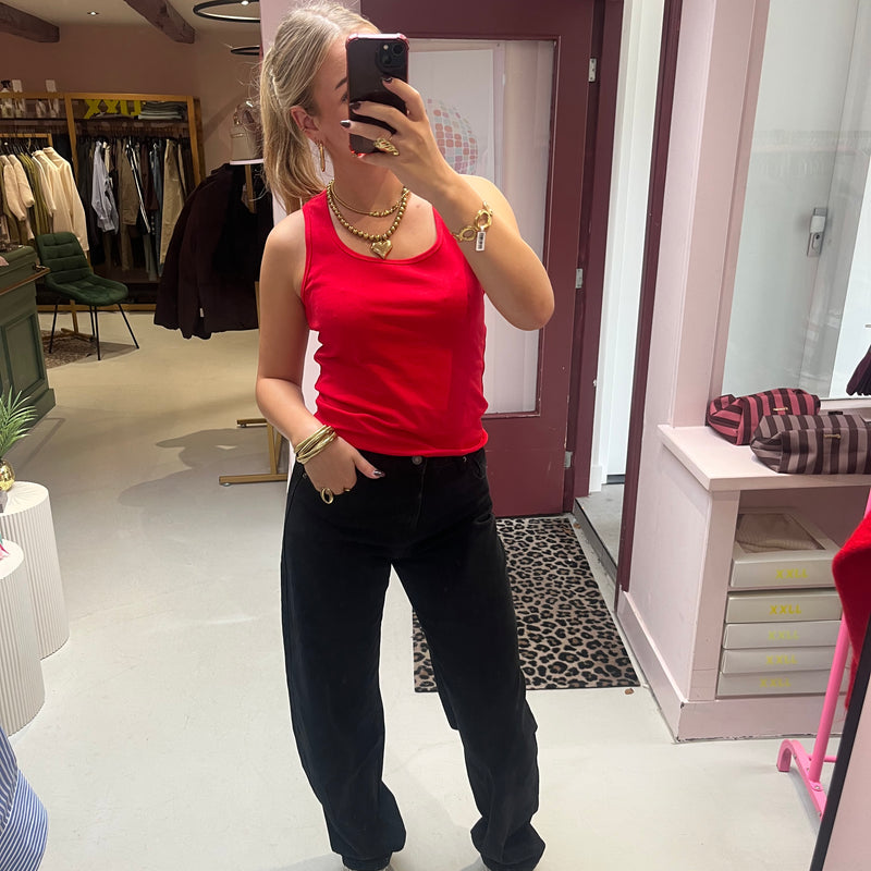 Violet top in rood voor dames