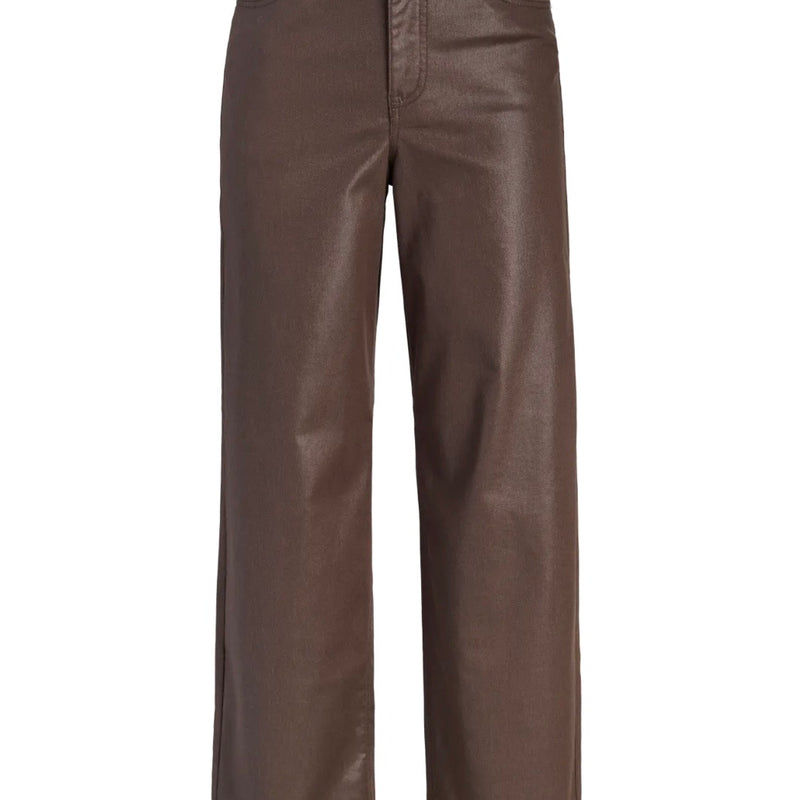 JJXX Zoe wide leg jeans coated in bruin voor dames - foto 2