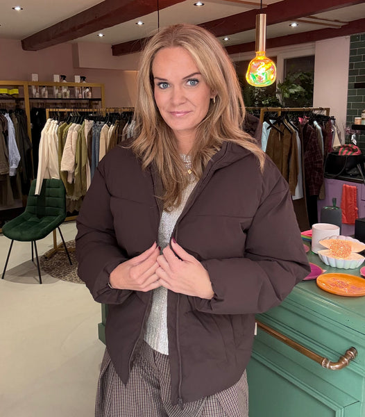 Galaxy Puffer Jacket - Brown