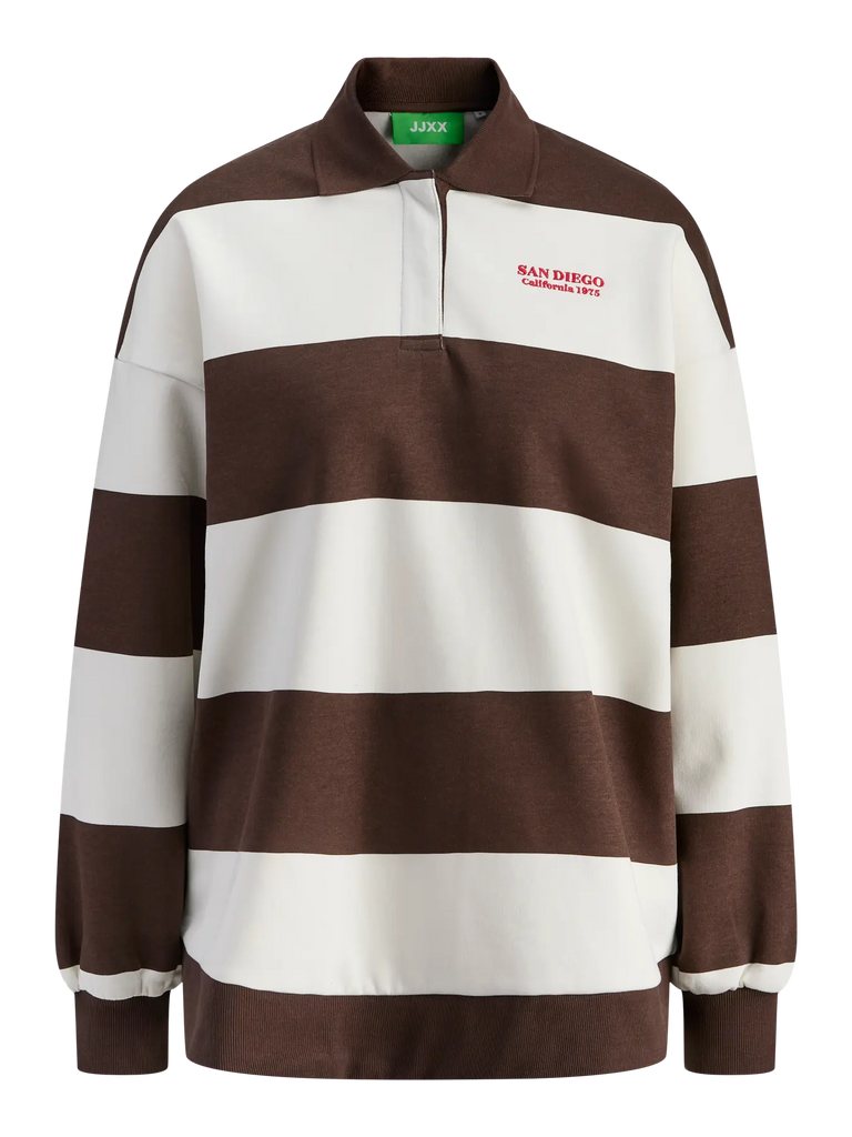 JJXX - Paloma Loose Fit Polo - Brown/Beige