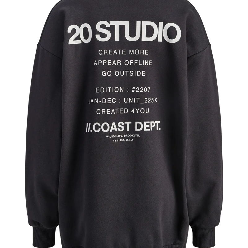 JJXX - Sandra Long Print Crew Sweater - Dark Grey