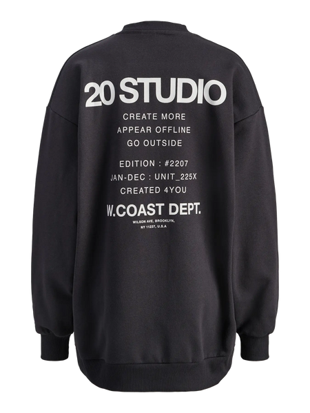 JJXX - Sandra Long Print Crew Sweater - Dark Grey