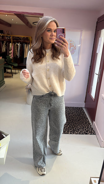 Leopard Grey Jeans -