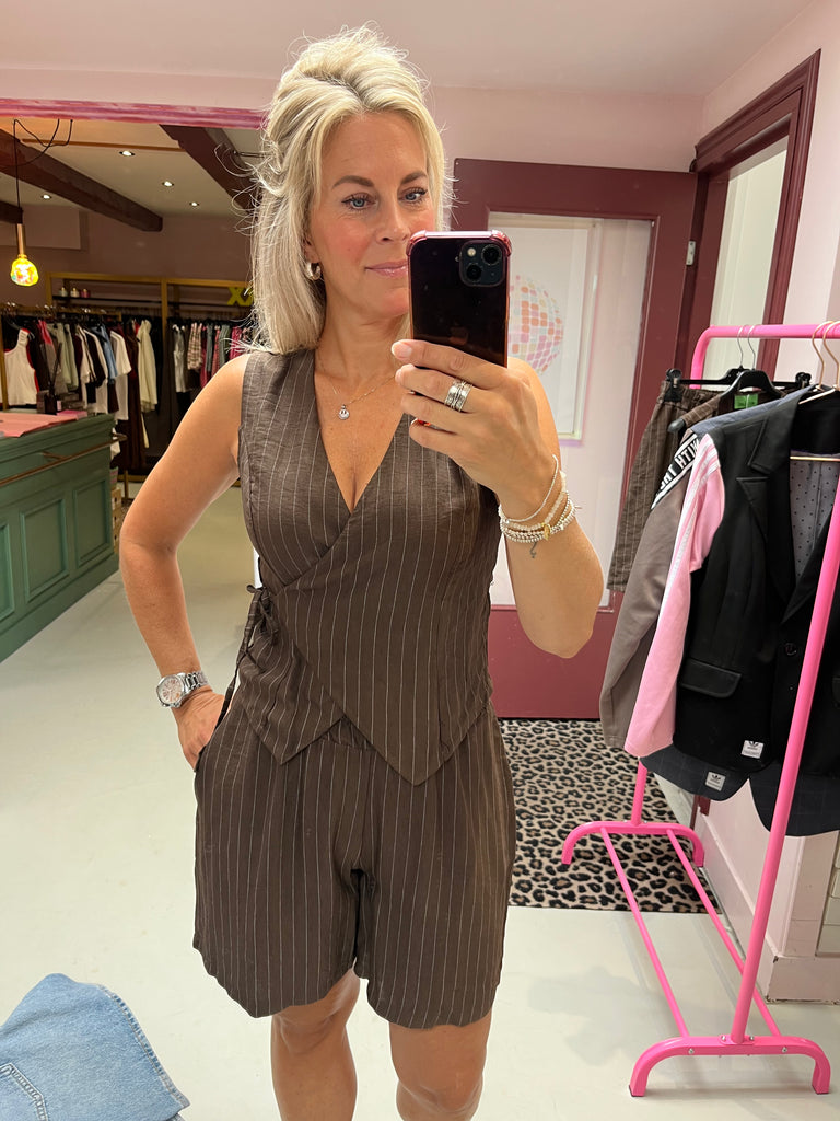 NAL - Marly Gilet - Brown/Striped