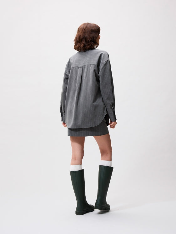 Catwalk Junkie - Pinstripe Blouse - Grey