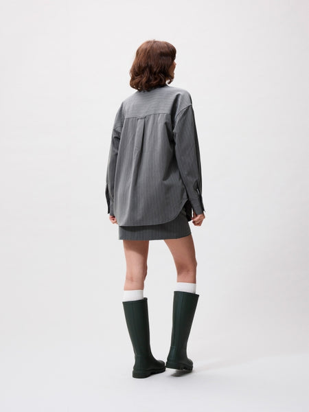 Catwalk Junkie - Pinstripe Blouse - Grey