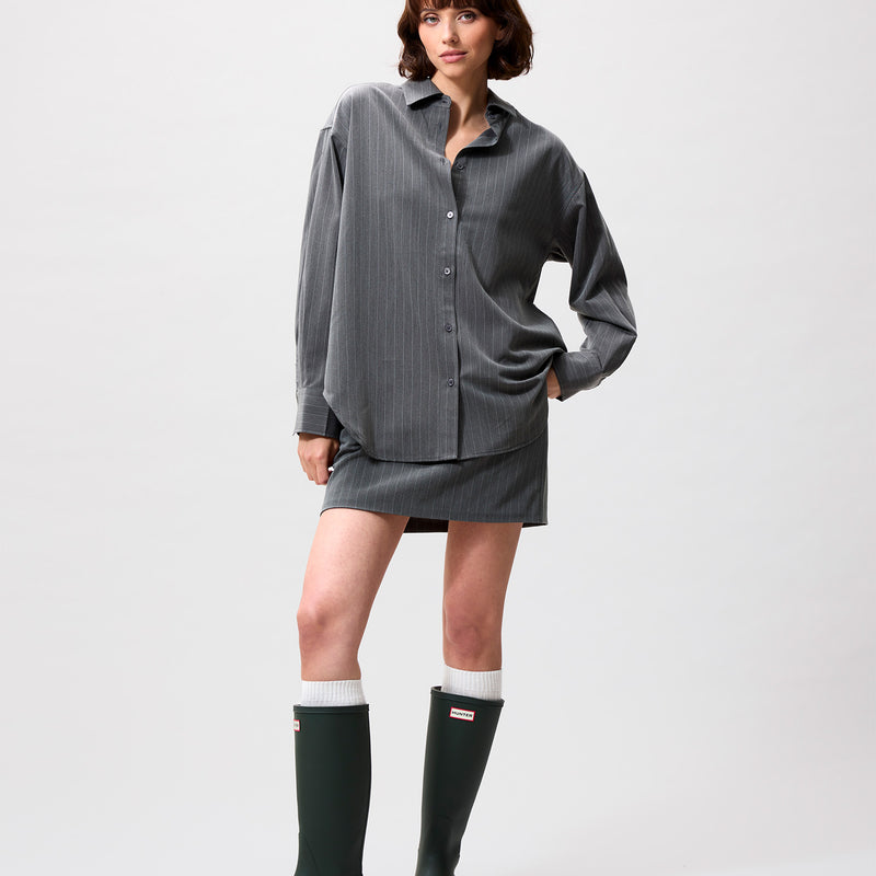 Catwalk Junkie - Pinstripe Skirt - Grey