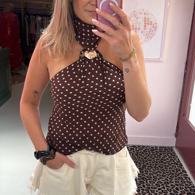 Top Sophie - Brown Dots
