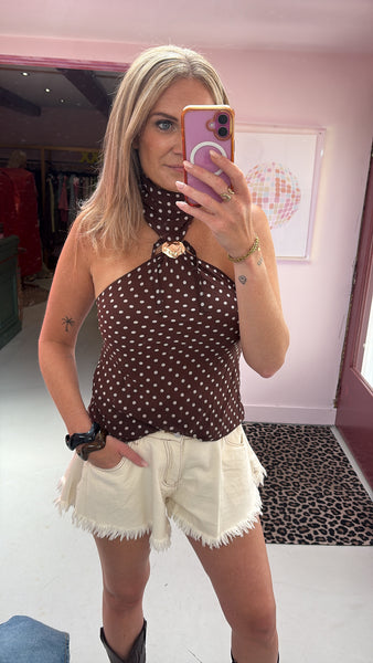 Top Sophie - Brown Dots
