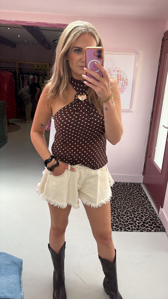 Top Sophie - Brown Dots