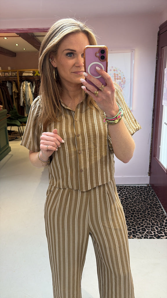 Top Dani - Striped Beige