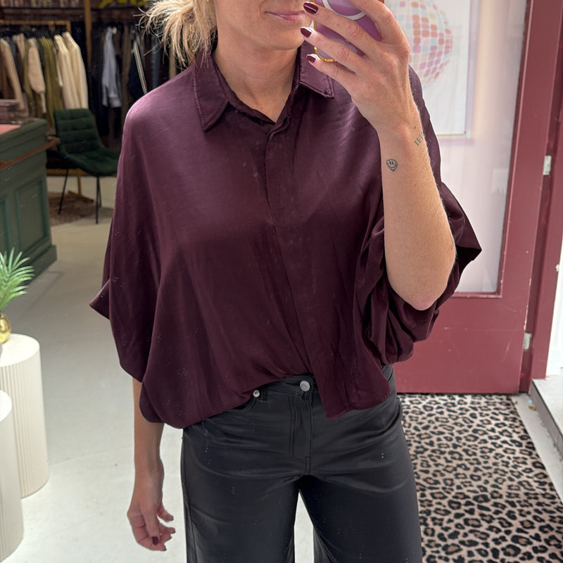 Noi blouse in bordeaux voor dames