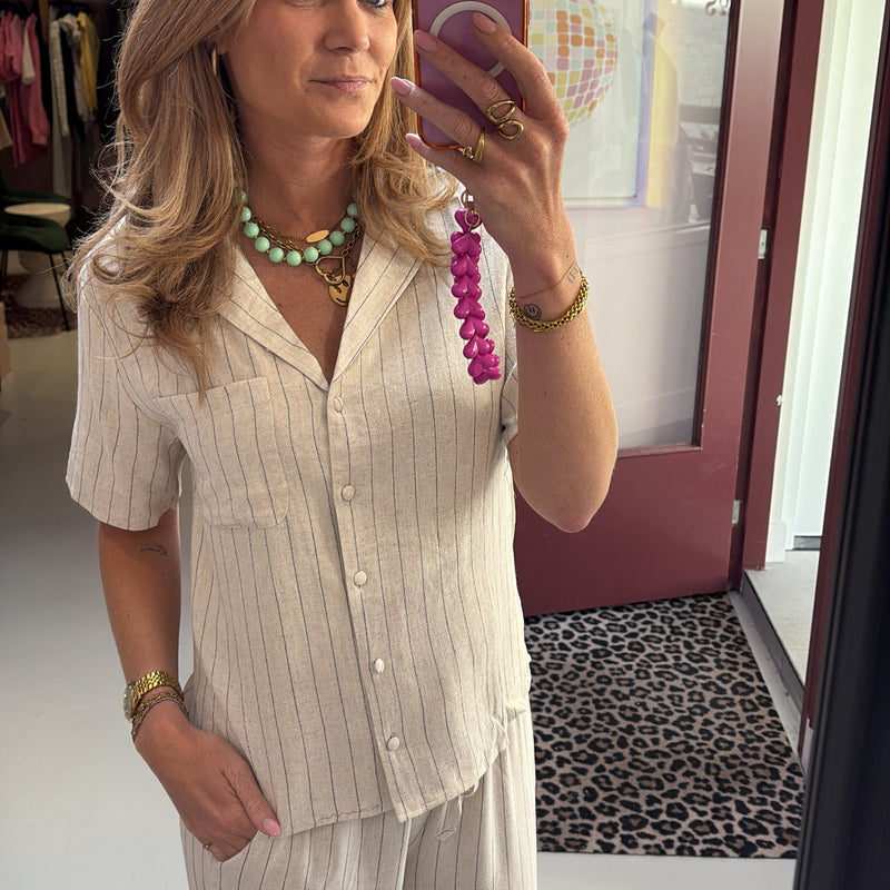 NAL - Danny stripe blouse - Beige