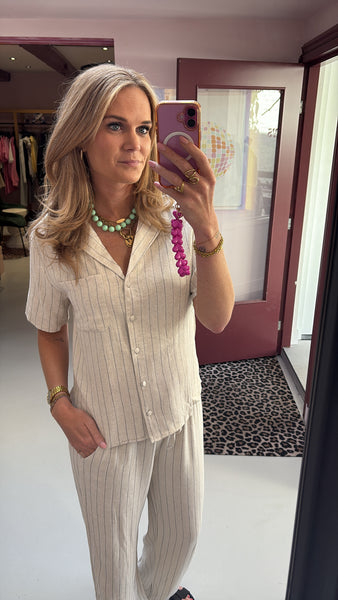 NAL - Danny stripe blouse - Beige