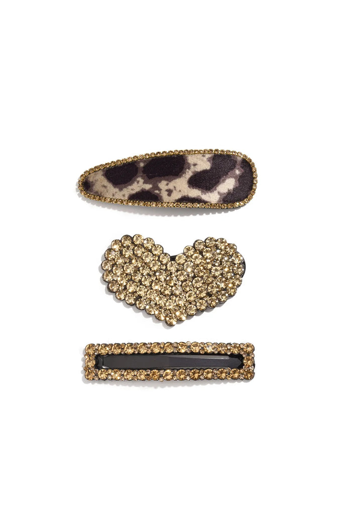 Hairclips - Brown/Gold