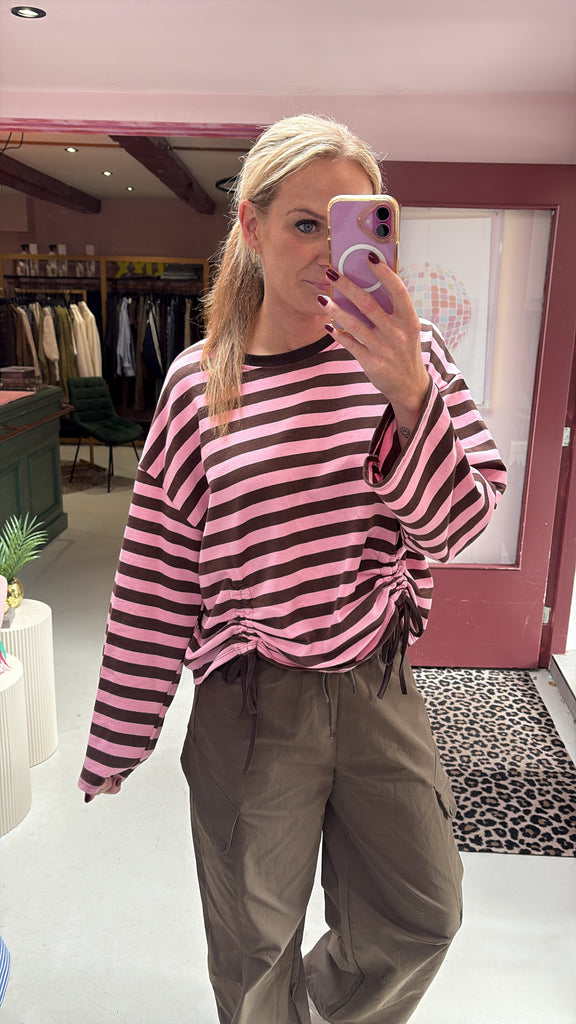 Top Juul - Brown/pink Striped