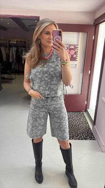 JJXX - Mabel Top - Grey Flower