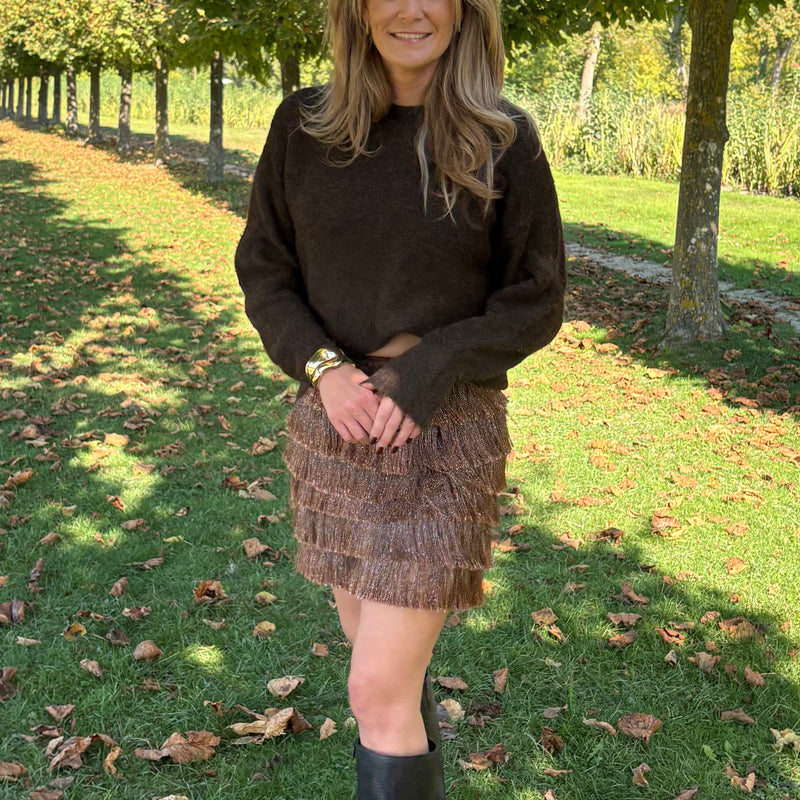 HEY-B Moxi sweater in bruin voor dames