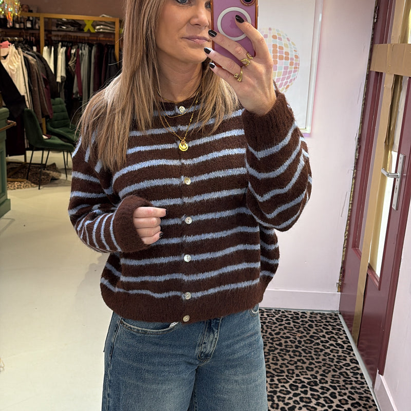 Cardigan Poppy Stripe - One Size