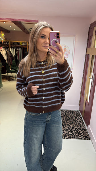 Cardigan Poppy Stripe - One Size