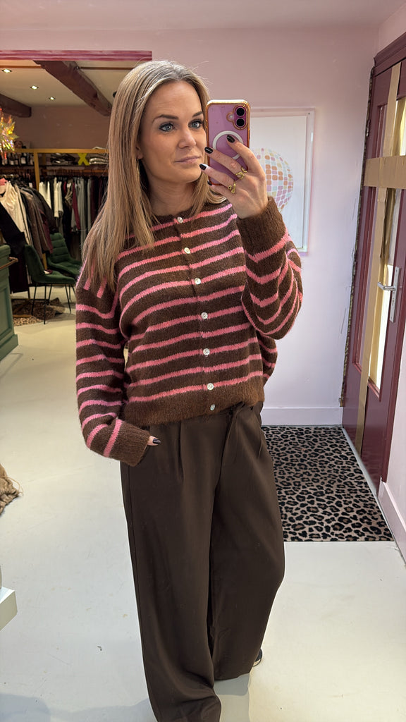 Cardigan Poppy Stripe - One Size