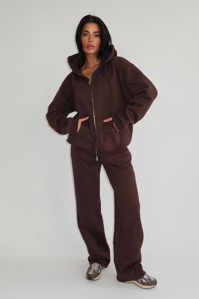 Unique The Label - Nyla Wide Jogger - Cacao