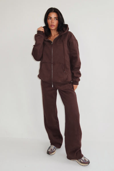 Unique The Label - Nyla Wide Jogger - Cacao