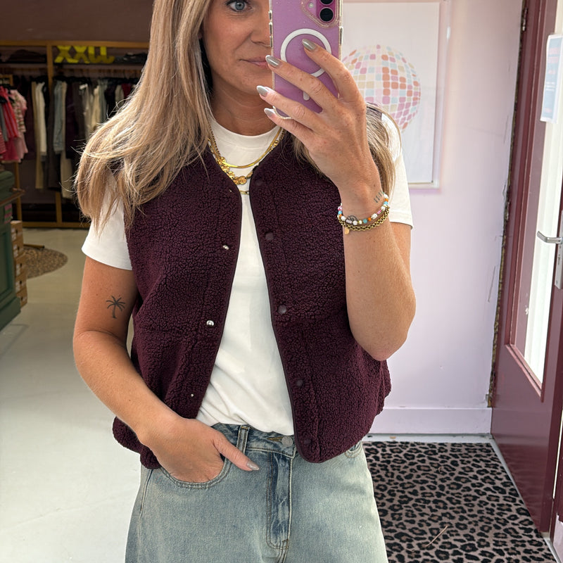 JJXX - Vera Teddy Gilet - Winetasting