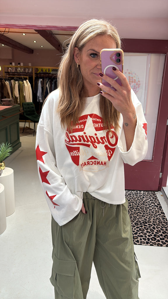 Longsleeve Vintage Goods - White/Red